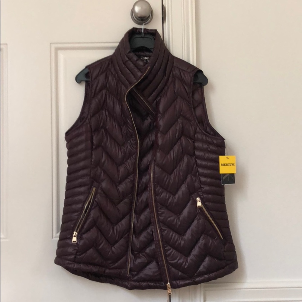Burgundy down vest